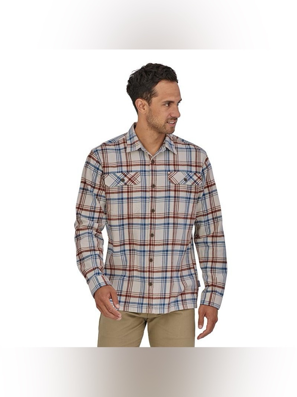 Patagonia men’s organic cotton plaid flannel shirt